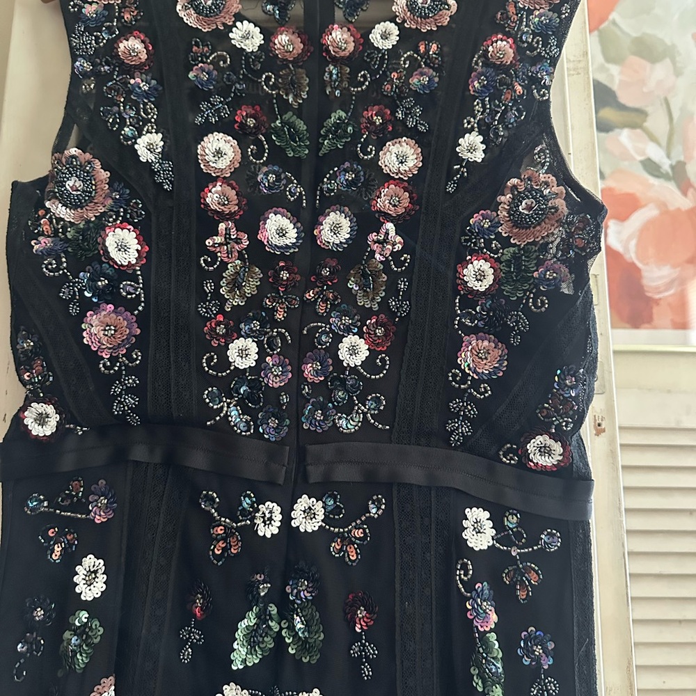 Needle & Thread Black and Pink Embellished Midi Dress - Picture 8 of 10